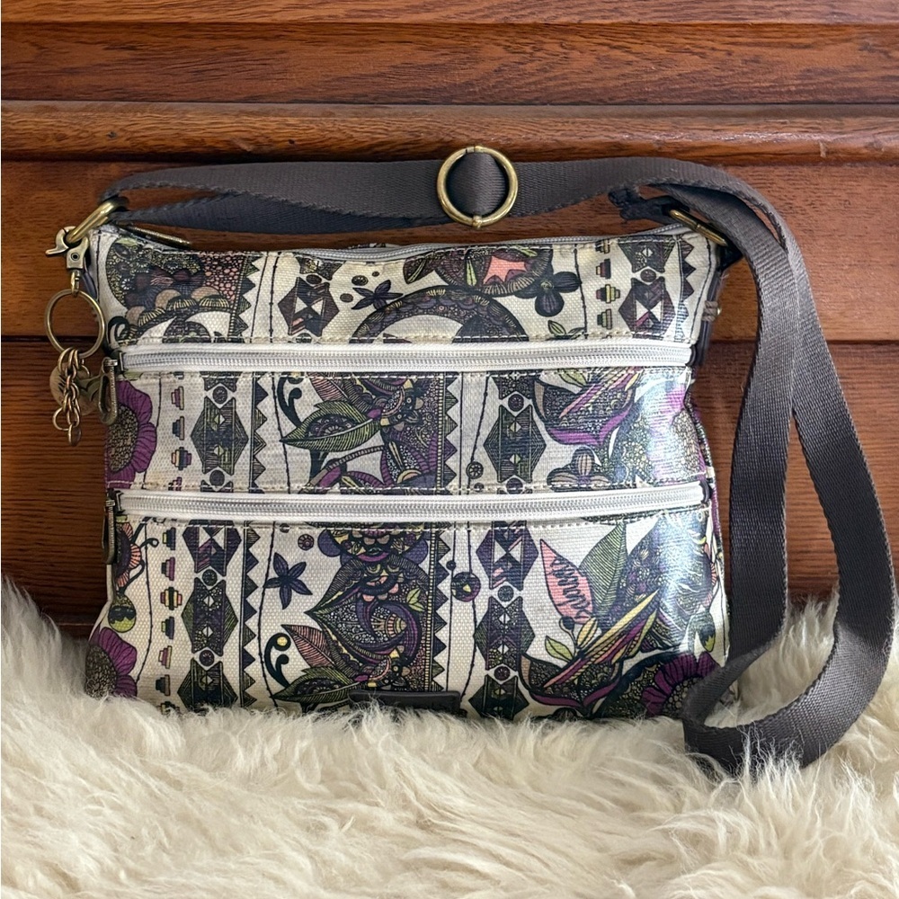 Sakroots ‘Sky Spirit Desert Owl’ Artist Circle Coated Canvas Crossbody Bag